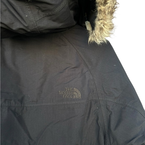 The North Face Goose Down Belted Fur Hood Parka - Size XS Women’s - Navy Blue - Picture 6 of 10